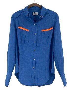 Upland Bespoke Size Small Codorniz Camp Shirt Western French Blue NWT $190
